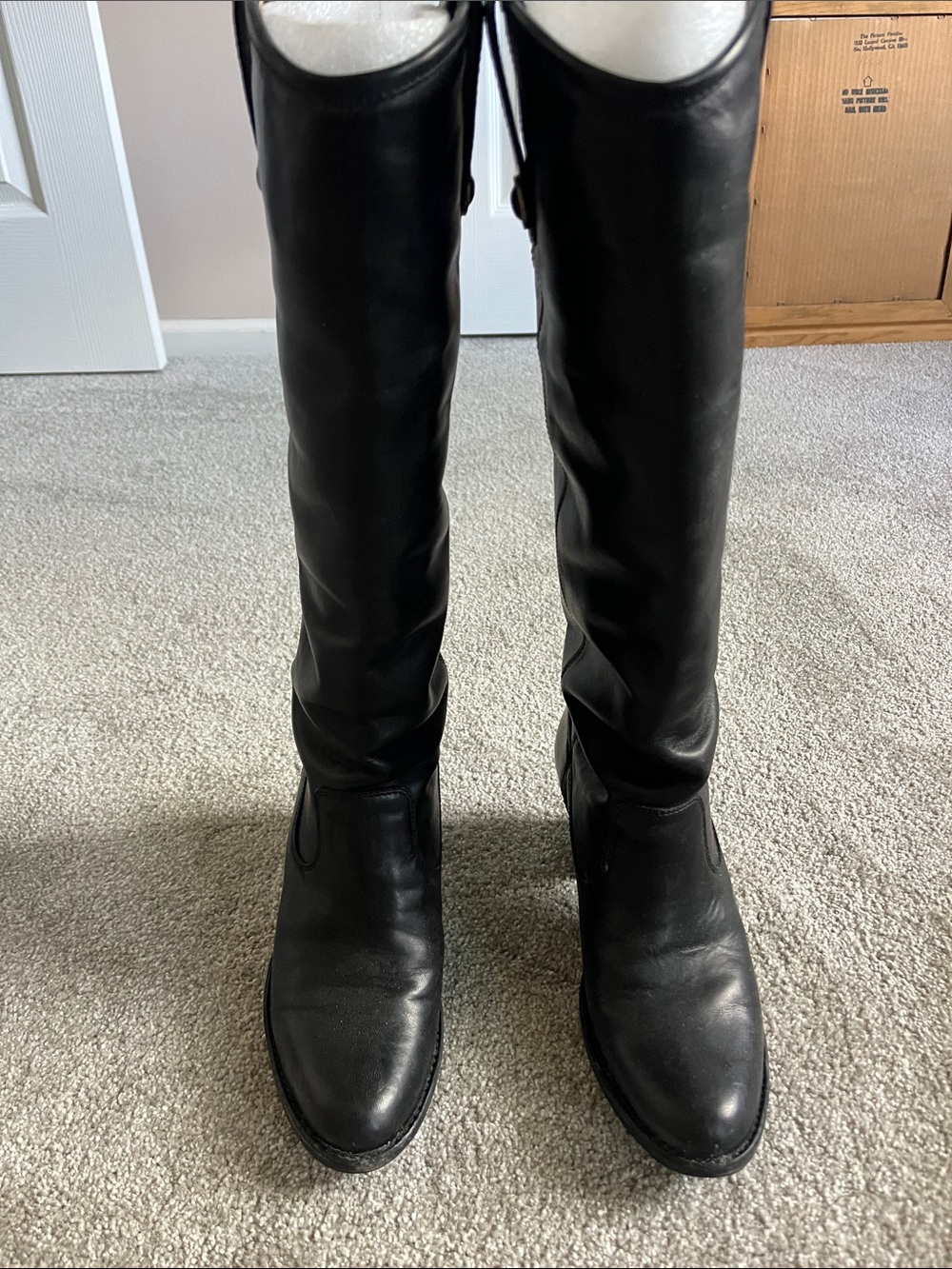 Frye Black Over-the-Knee Leather Riding Boots